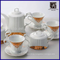 charming fashion golden flower coffee set